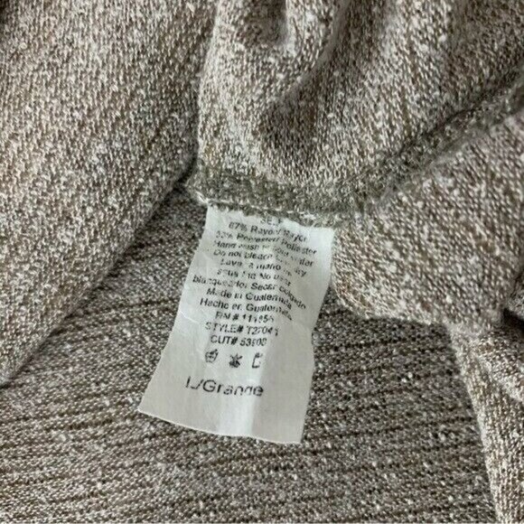 Gaudie Cream Long Sleeve Top Large Flowy Soft Knit Minimalist Style - Picture 6 of 6